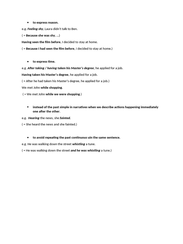 ING Clauses To Express Reason | PDF