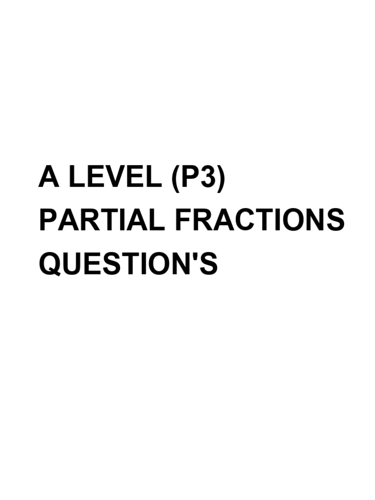 Partial fractions qp pdf