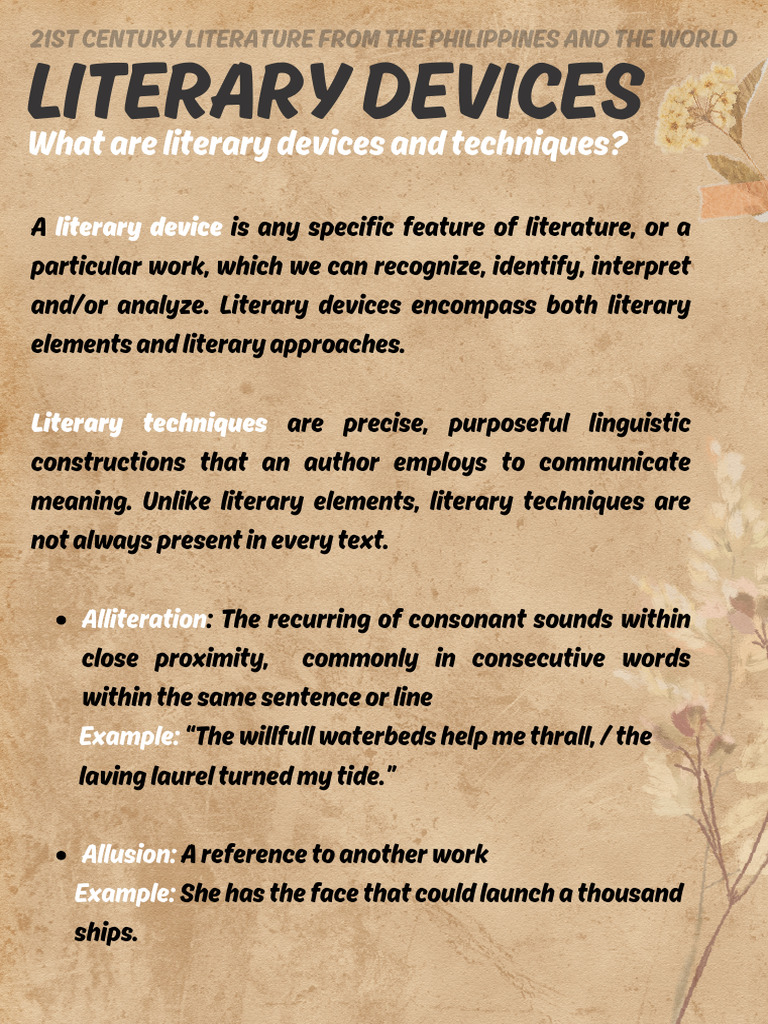 Literary Devices Handout | PDF