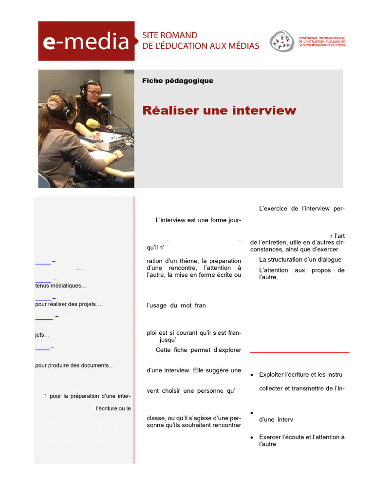 Réaliser une interview écrite efficace | PDF