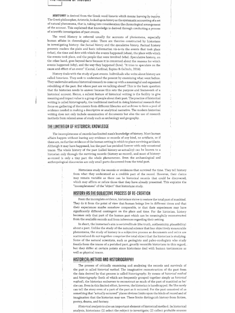 History Lesson 1 & 2 | PDF