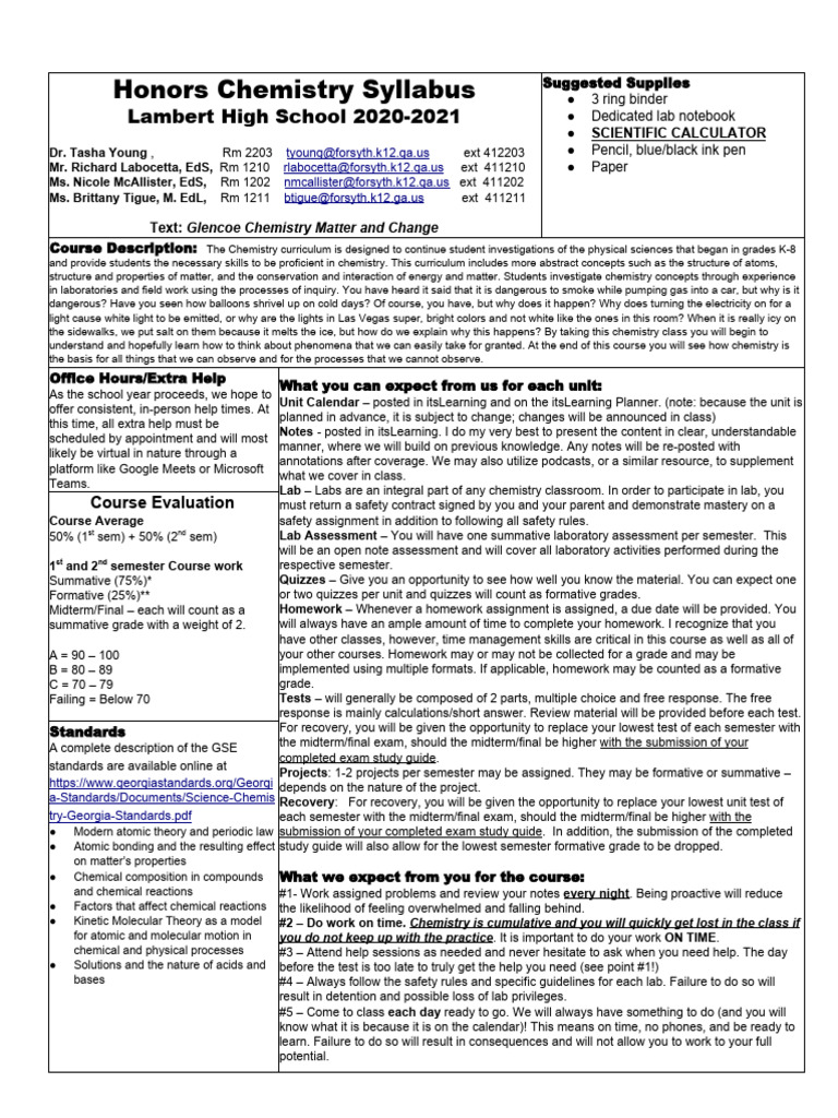 CHEMISTRY SYLLABUS HIGH SCHOOL 2020 21 visual data 2