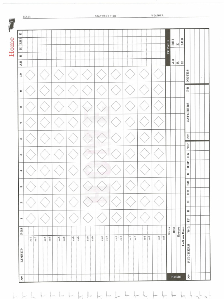 Baseball Scorekeeper Visitor and Home | PDF