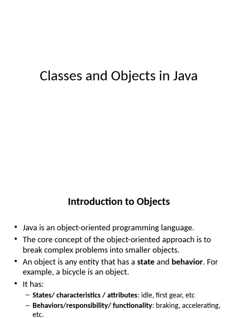 Classes and Objects in Java | PDF