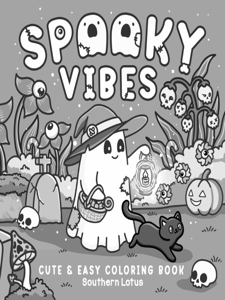 Spooky Vibes Cute & Easy Coloring Book | PDF