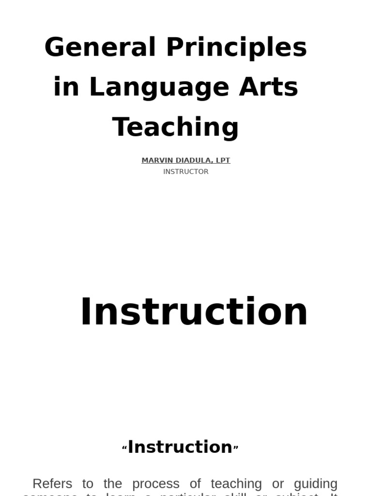 General principles in language arts teaching pdf