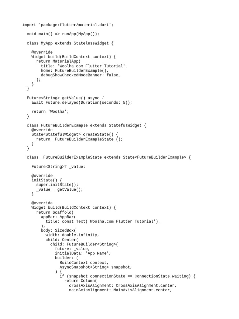 FutureBuilder Good Example 3 | PDF | Free Software | Alphabet Inc.