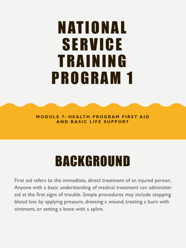 Module+7 NSTP+1 Health+Program,+First+Aid+&+Basic+Life+Support | PDF