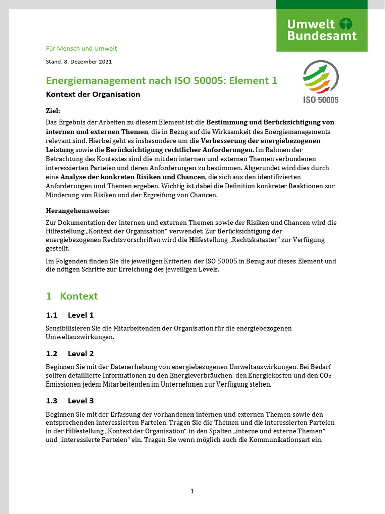 ISO 50005 - Element 1 | PDF