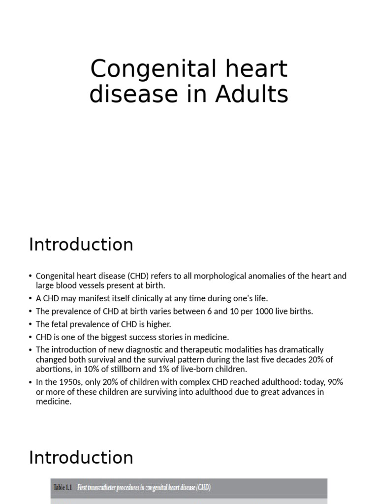 Congenital Heart Disease in Adults | PDF