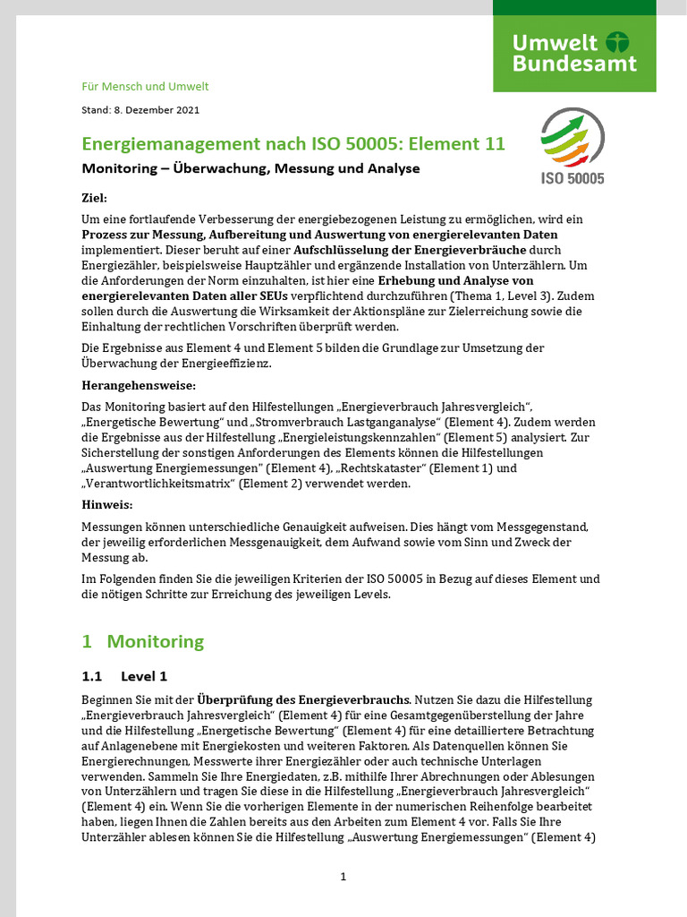 ISO 50005 - Element 11 | PDF