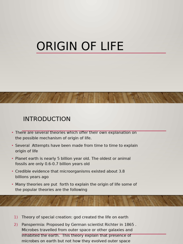 Origin of life pdf