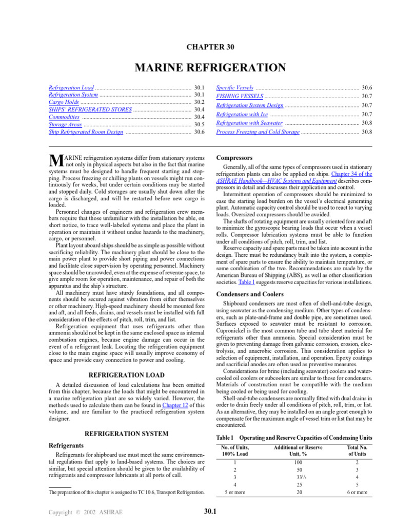 Marine Refrigeration: Compressors | PDF
