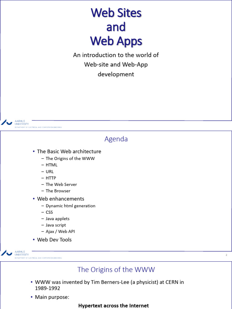 Web Sites and Web Apps | PDF