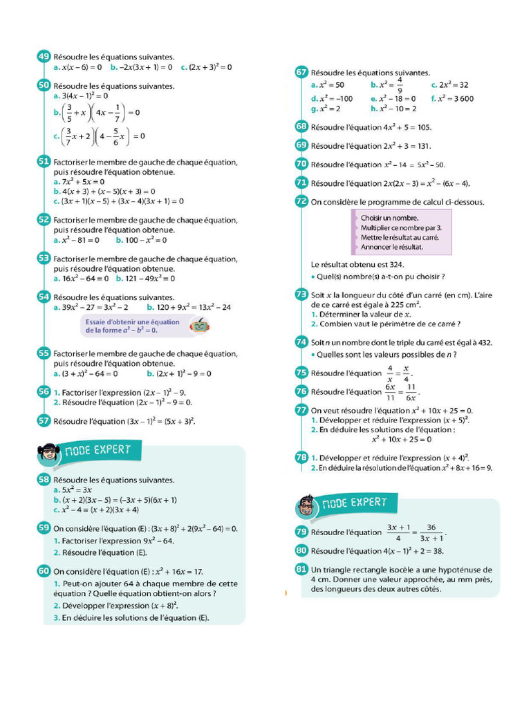 Equation Produit X A | PDF