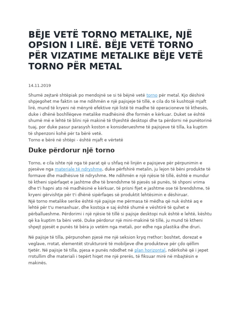 Bëje Vetë Torno Metalike | PDF