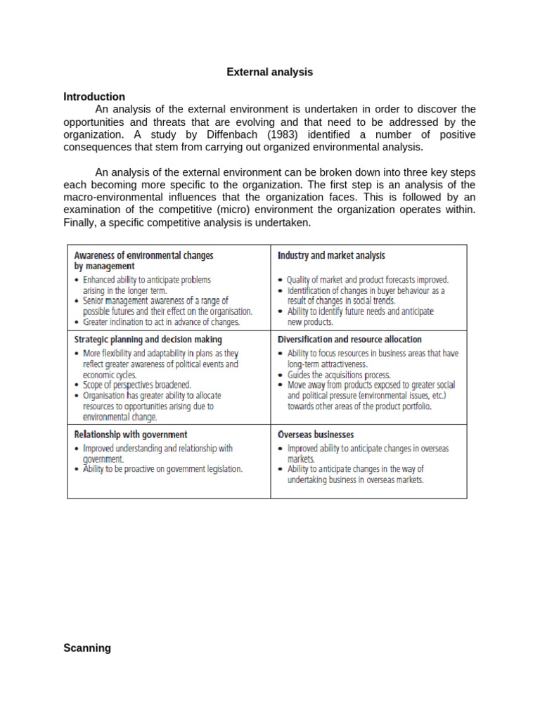 External Analysis | PDF