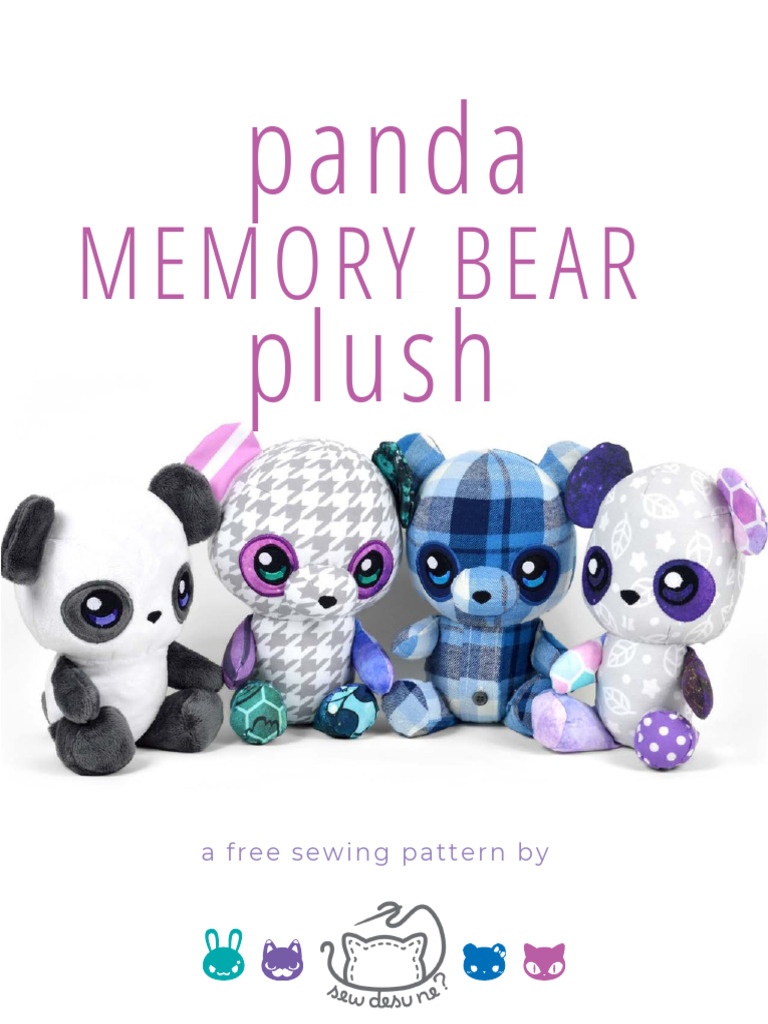 Panda Memory Bear Plush Sewing Pattern PDF | PDF