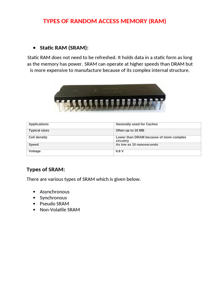 Assignment 3 - (Chapter 3-Types of Rams Assignment) (Still Working) | PDF