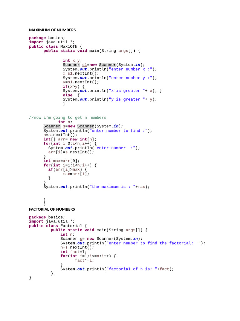 Java Code Basics | PDF