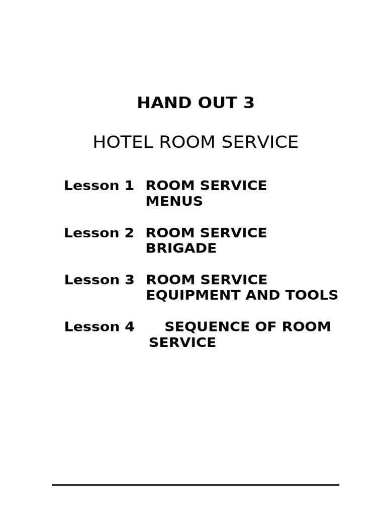 MODULE 3 Hotel Room Service 2 | PDF