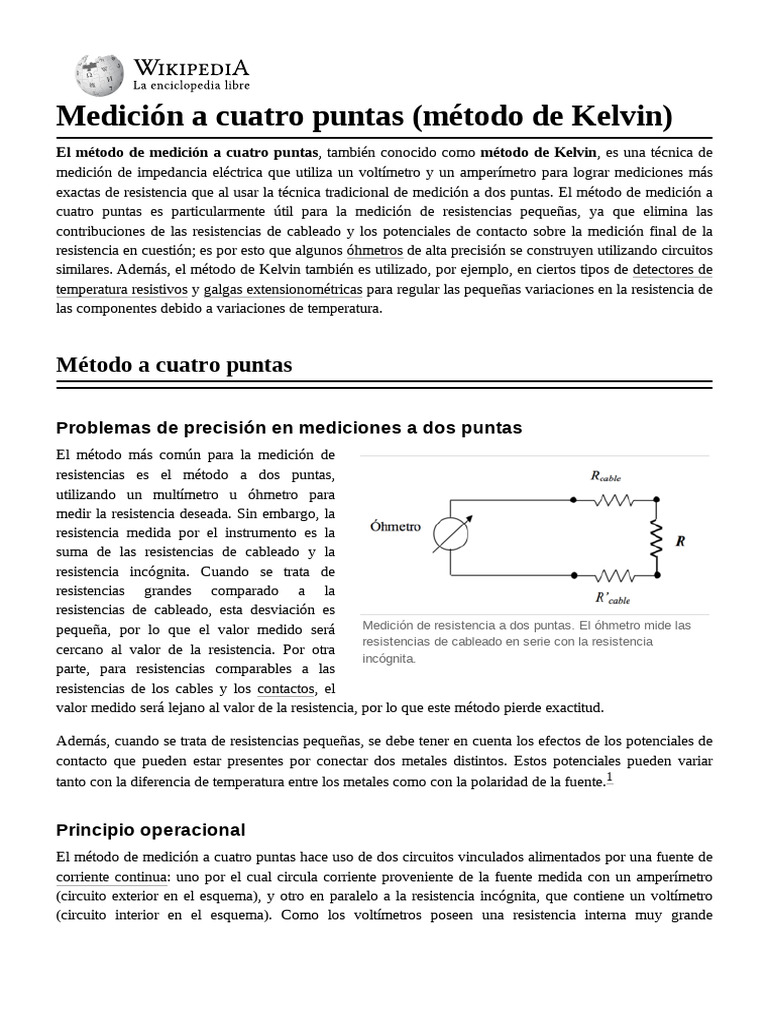 Medición A Cuatro Puntas Método de Kelvin | PDF