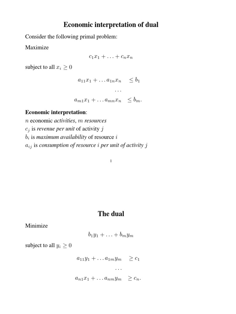 Economic Duality Explained | PDF