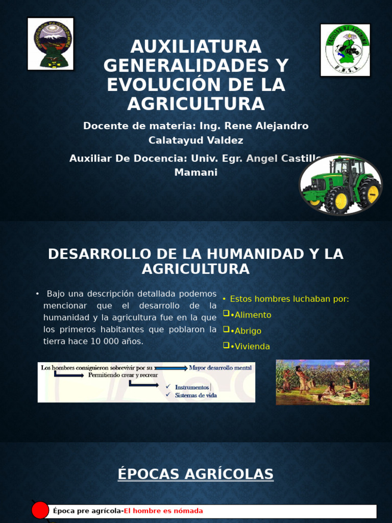 Generalidades Y Evolución De La Agricultura Pdf