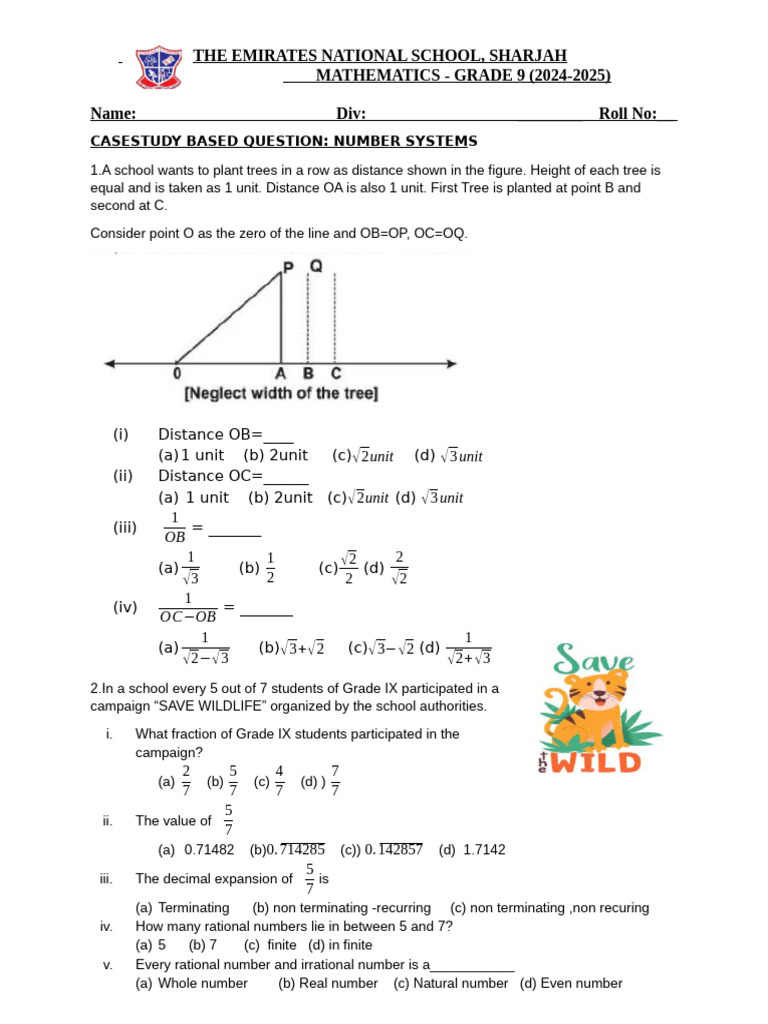 Grade 9 Case Study on Number Systems | PDF | Numbers | Rational Number