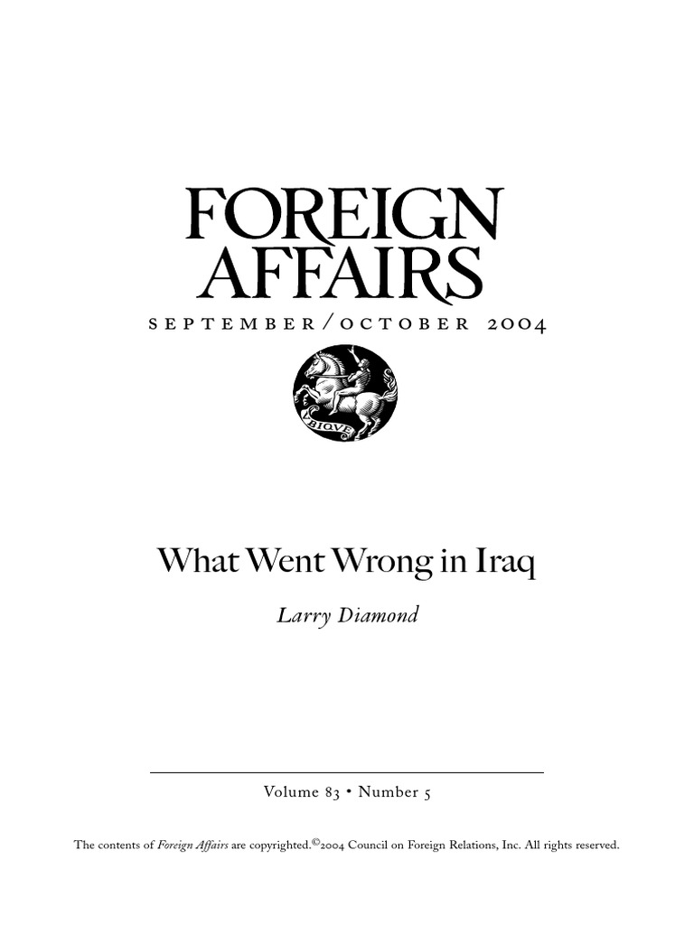 What Went Wrong in Iraq: September/october 2oo4 | PDF