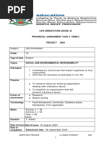 Term 3 Grade 10 Project 2024