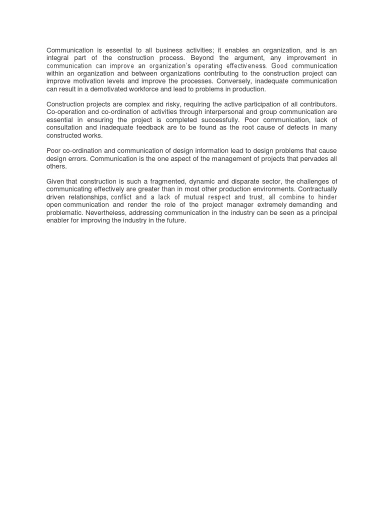 Enhancing Communication in Construction | PDF | Career & Growth