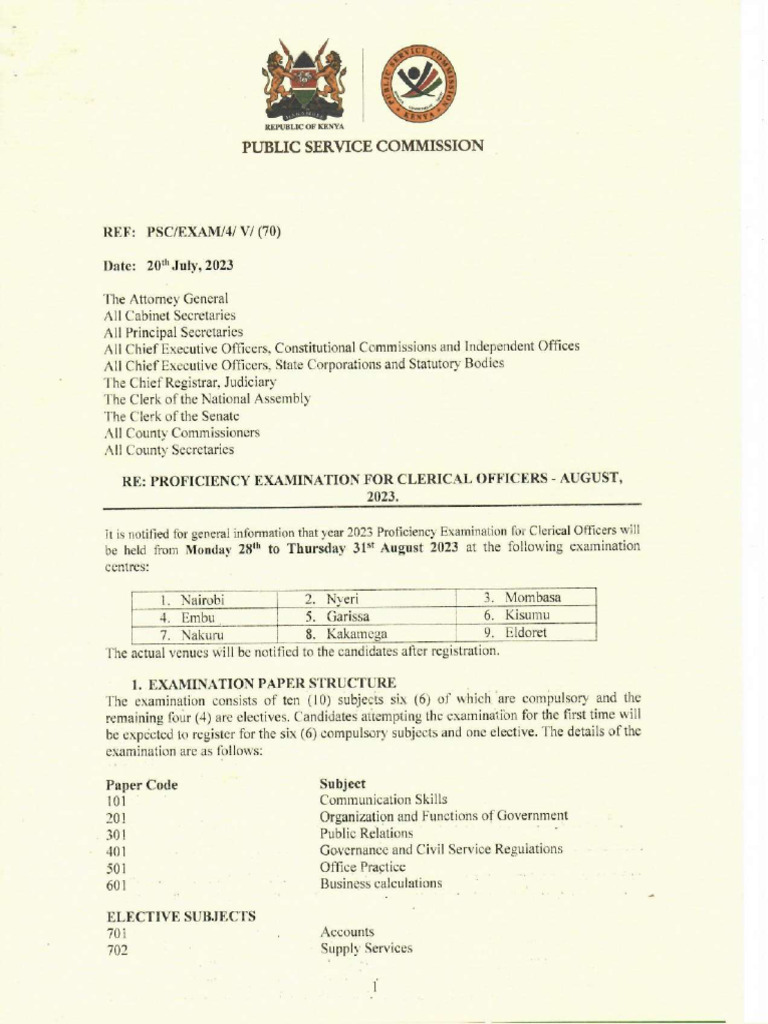 Notification - Proficiency Examination 2023 - Compressed | PDF
