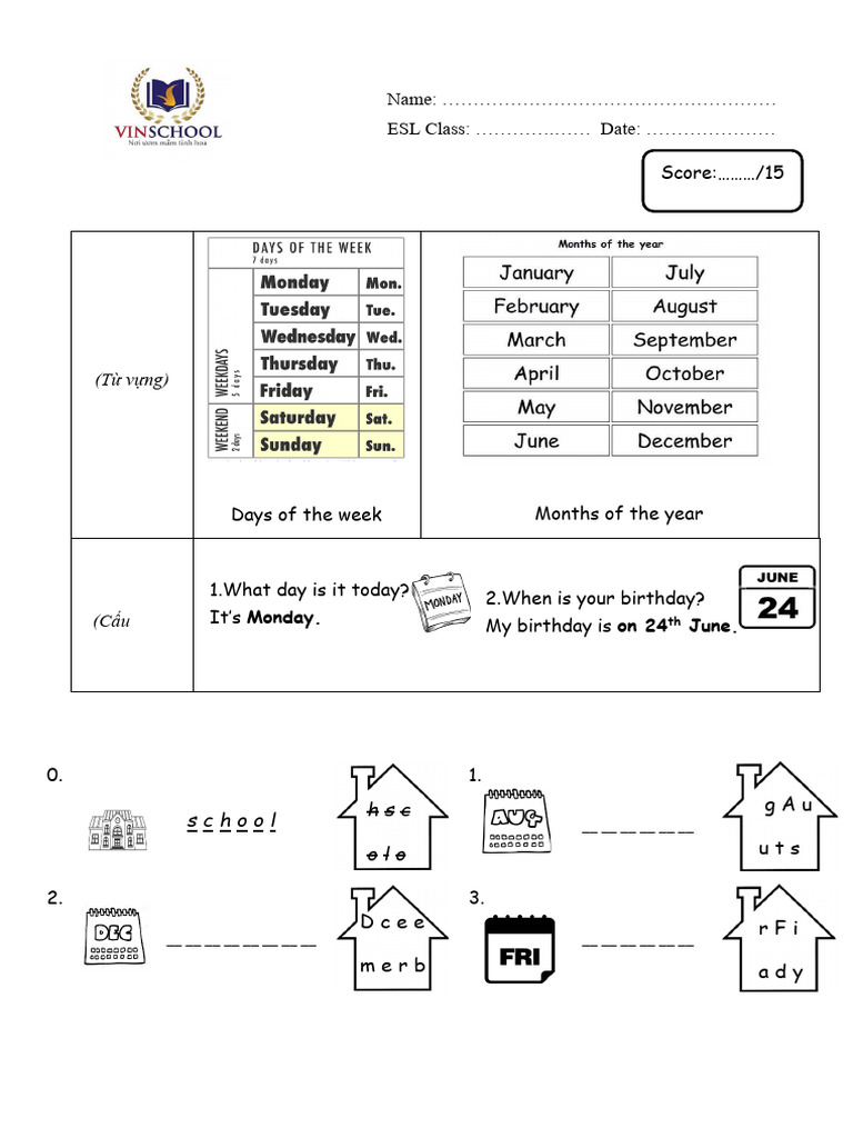 Worksheet - Week 1: Unit Starter | PDF