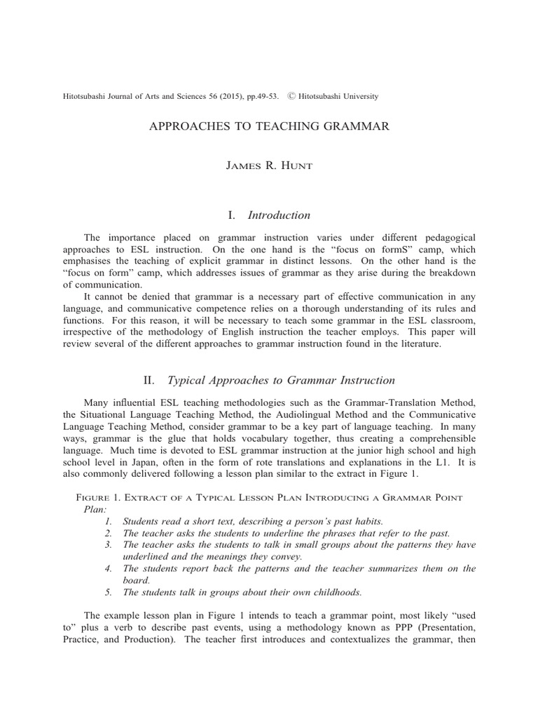 Approaches To Teaching Grammar (PPP) | PDF