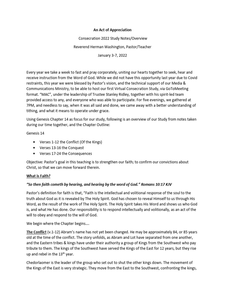 Virtual Consecration Study 2022 | PDF | Abraham | Religious Belief And ...