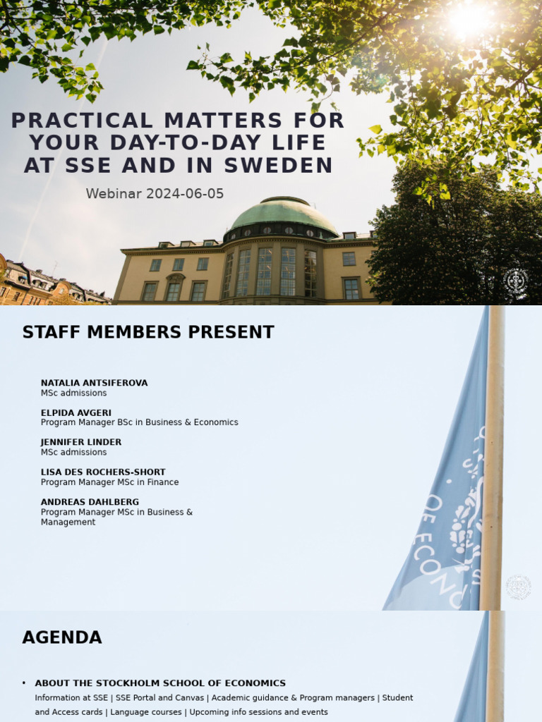 2024 Practical Matters For Your Day To Day Life at SSE and in Sweden ...