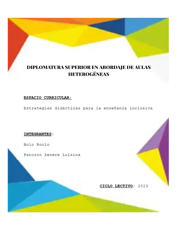 Estrategias Didácticas Para La Enseñanza Inclusiva Pdf