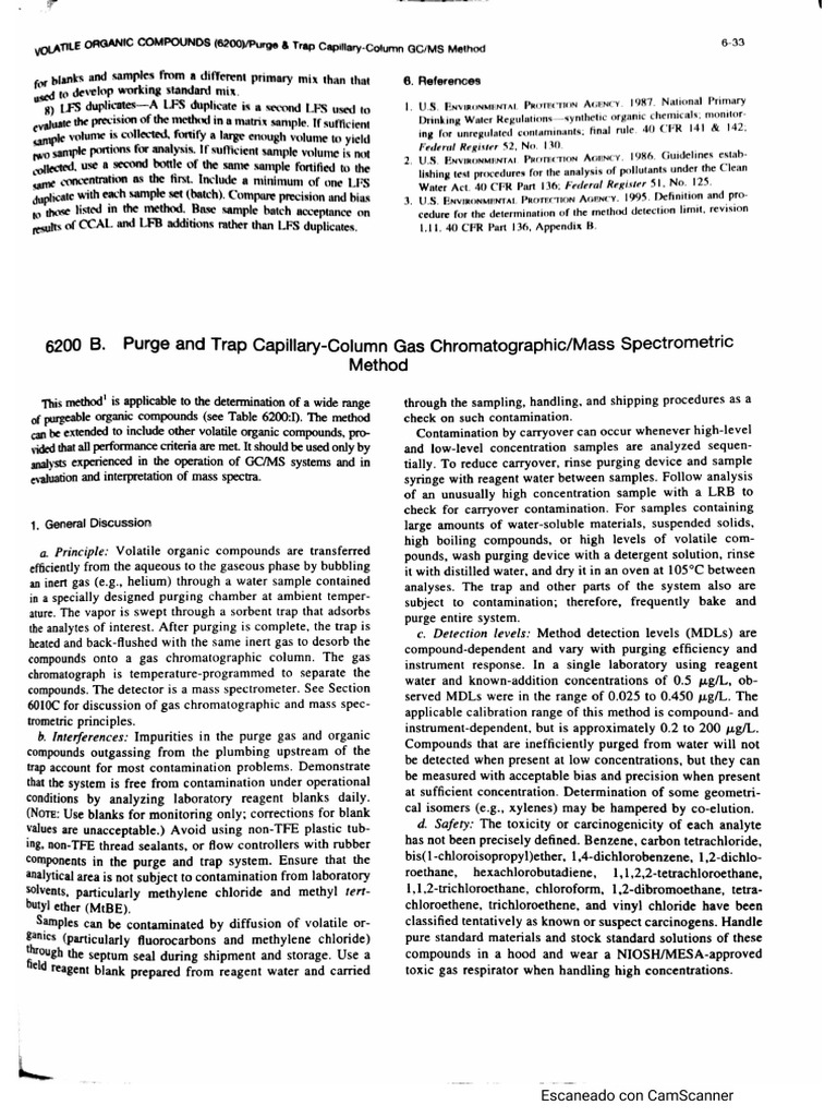6200b Volatile Organic Compounds 1998 | PDF