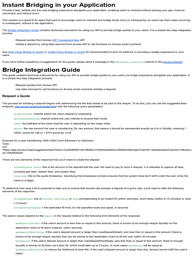 Across Protocol - API Docs | PDF | Boolean Data Type | Computing