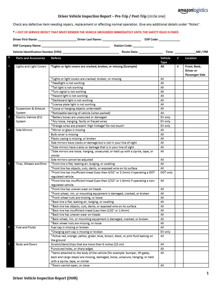 Paper DVIC Form - Final | PDF | Tire | Vehicles