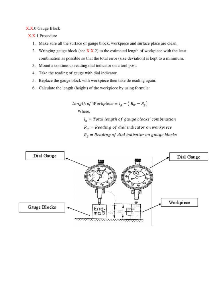 Gauge Block Measurement Procedure | PDF | Technology & Engineering