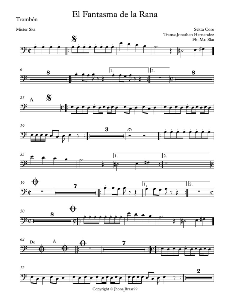 Fantasma De La Rana - Trombón | PDF