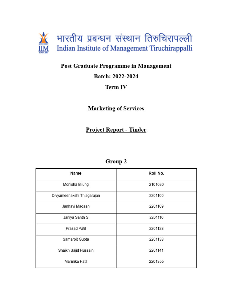 Group 2 - Tinder | PDF