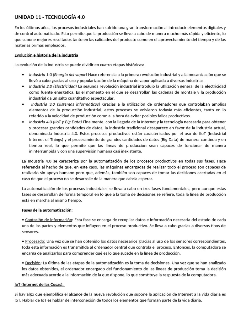 Evolución y Futuro de la Industria 4.0 | PDF | Internet de las Cosas ...