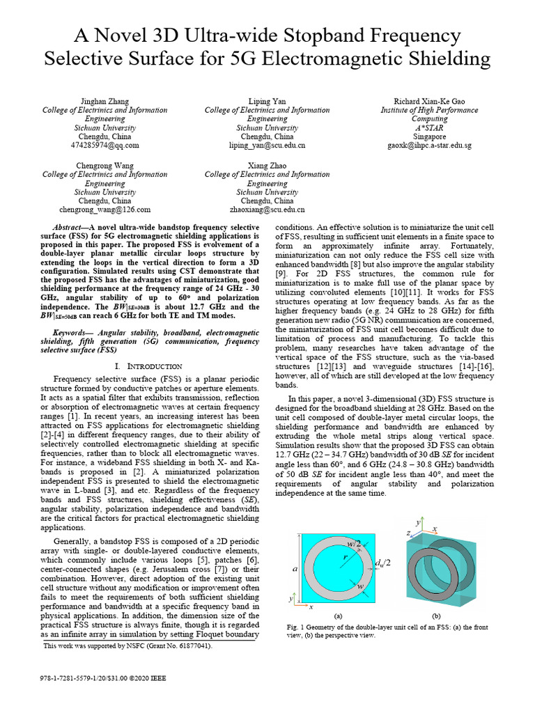 A Novel 3D Ultra-Wide Stopband Frequency Selective Surface For 5G ...