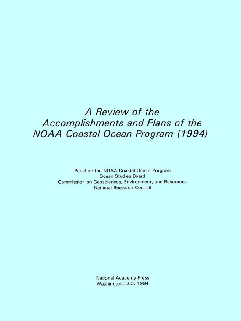 NOAA Coastal Ocean Program Review 1994 | PDF | Science