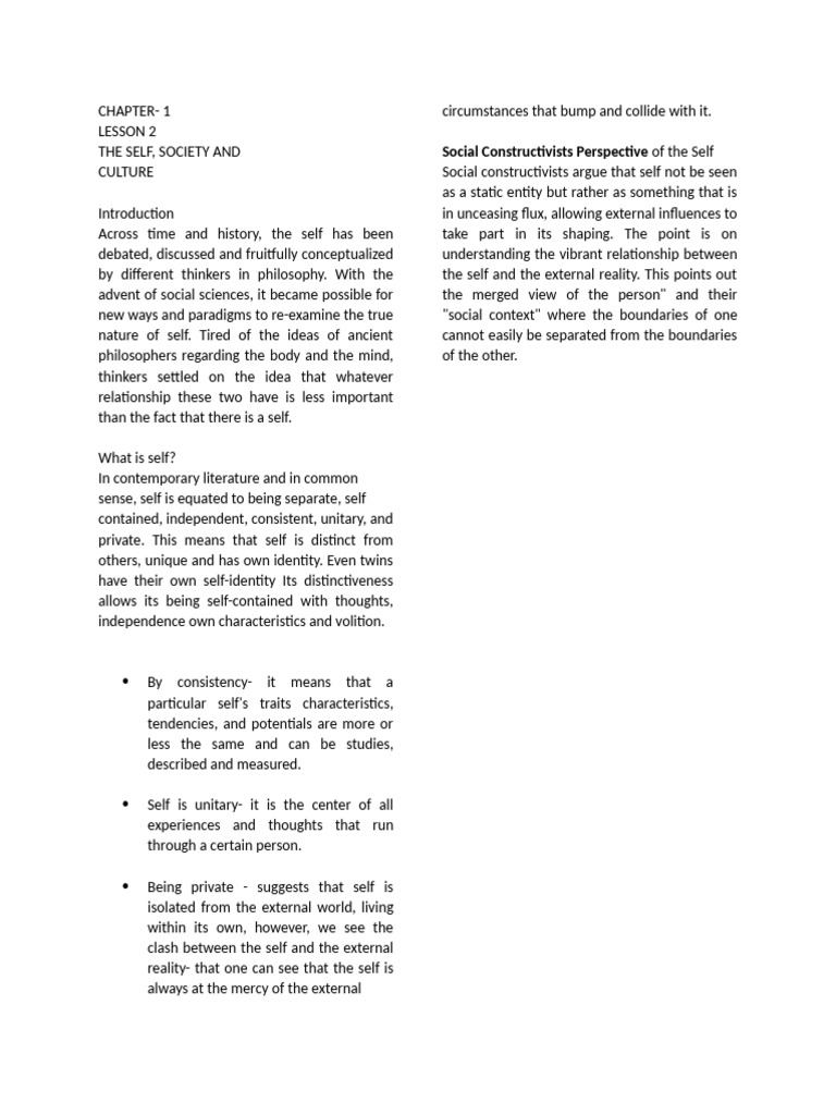 Lesson 2 of Understanding The Self | PDF | Philosophy