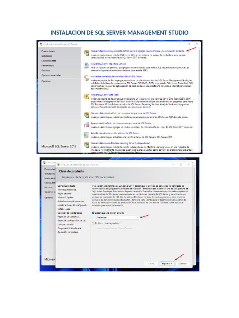 Instalacion de SQL Server Management Studio | PDF