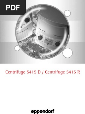 Eppendorf 5415 R Centrifuge Repair Manual